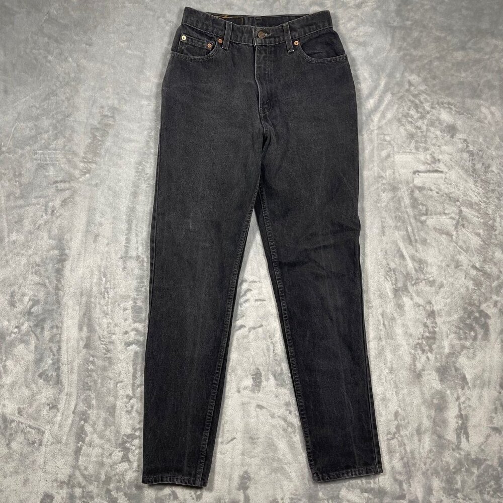 Vintage 1997 Levis 550 Black Denim USA Relaxed Fit Tapered Womens Jeans 8 Reg L